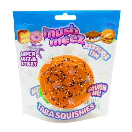 MushMeez Squish Me Famosa | Squishy Antiestrés con Textura Pegajosa y Suave - Hamburguesa