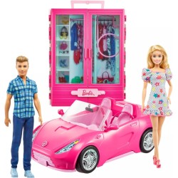 BARBIE Y KEN  armario y descapotable de Mattel