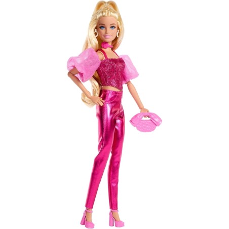 Barbie deluxe metallic con corse rosa de Mattel