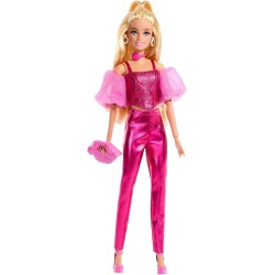 Barbie deluxe metallic con corse rosa de Mattel