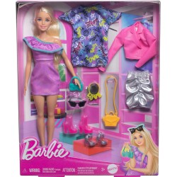 Barbie Fashionista con 3 modas noche