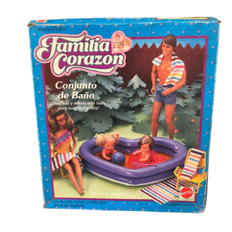 Conjunto de baño familia corazón de Mattel año 1998