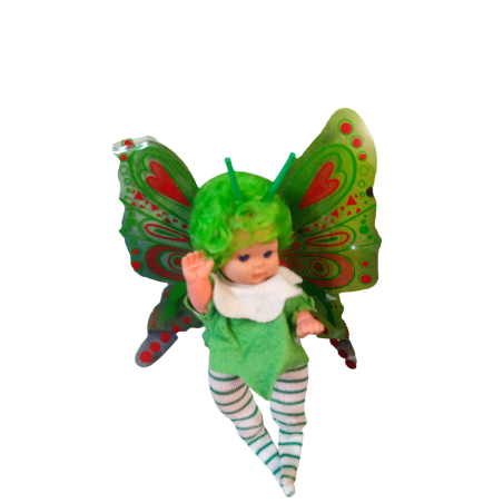 Antigua muñeca baberin mariposa de BB