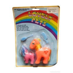 Set de dos ponis de la marca Lovely Pets de Boy Toys, de los años 80.