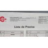 Catalogo de Congost año 1982 y tarifa de precios.