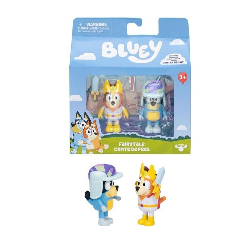 Bluey pack 2 figuras Bluey y bingo fairytale de Famosa