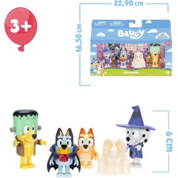 Bluey pack 4 figuras Halloween de Famosa