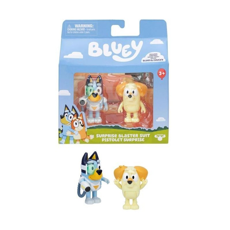 Bluey pack 2 figuras Bluey Y Chuky surprise blaster de Famosa