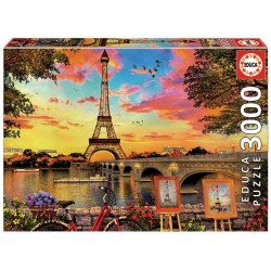 Puzzle 3000 piezas. Puesta de sol en París de Educa
