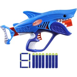 Nerf Sharkfire con Forma de Tiburón y 8 dardos de espuma