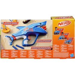 Nerf Sharkfire con Forma de Tiburón y 8 dardos de espuma