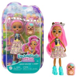 Enchantimals City Tails Hensley Hedgehog, Muñeca con mascota