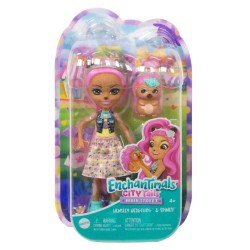 Enchantimals City Tails Hensley Hedgehog, Muñeca con mascota
