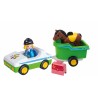 Playmobil 1.2.3 Coche con Remolque Caballo 70181