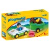 Playmobil 1.2.3 Coche con Remolque Caballo 70181