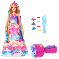 Barbie Dreamtopia Princesa trenzas de colores de Mattel